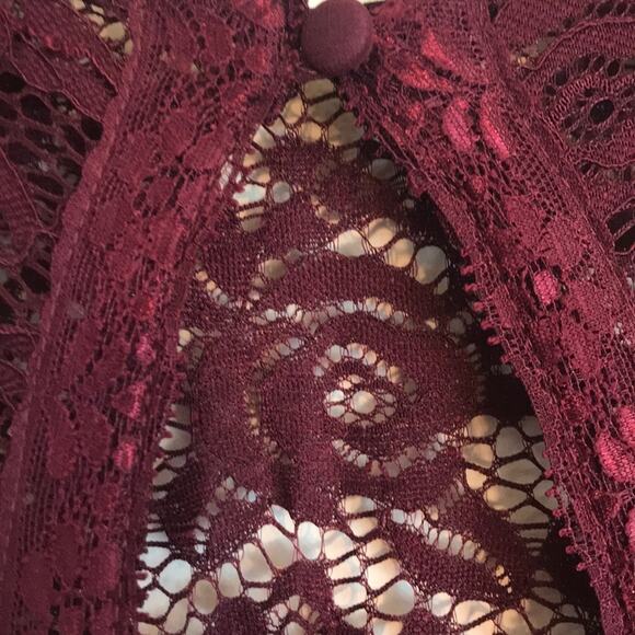 Bill Levkoff Bridesmaid Gown Dress #7027 Lace Chiffon Wine Size 2 New with tags - Picture 8 of 10